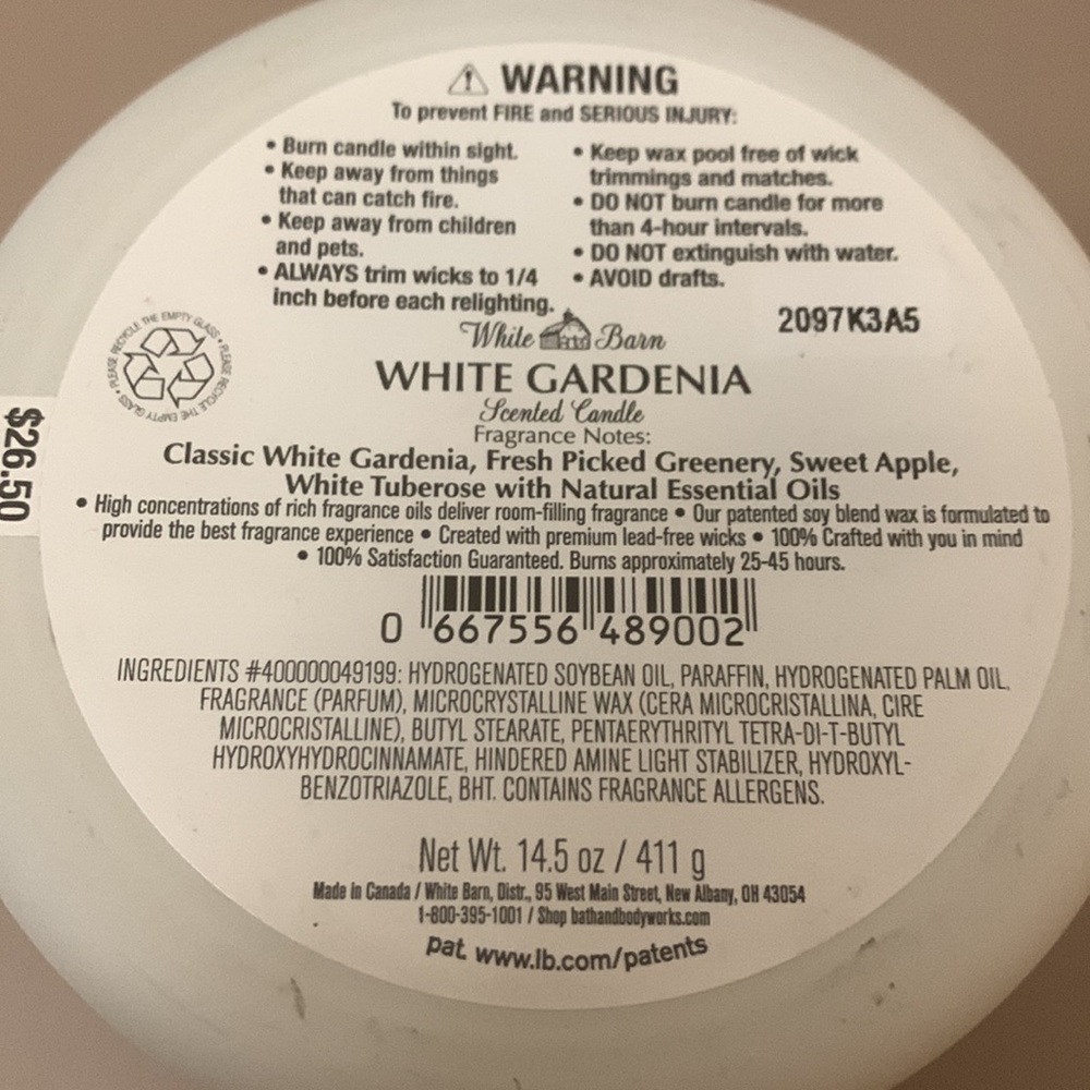 WHITE GARDENIA CANDLE - Picture 3 of 5